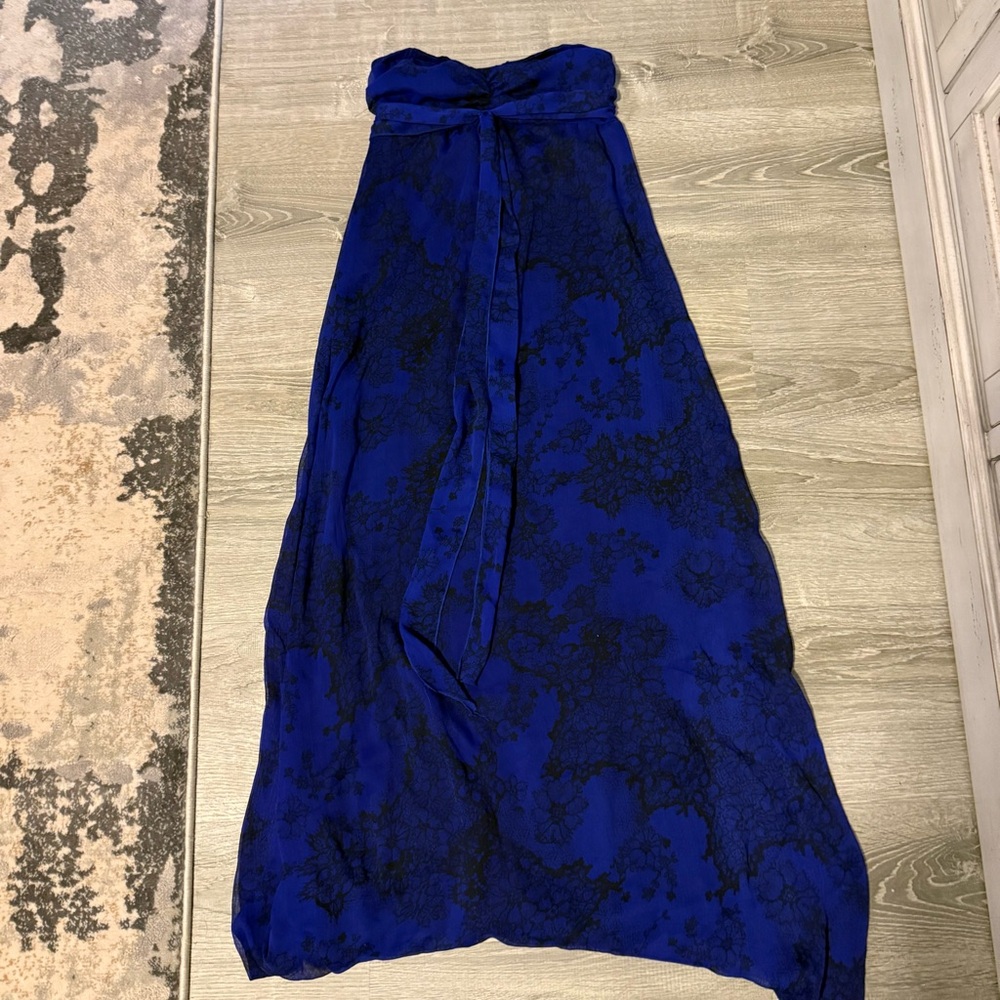 Fire Los Angeles Strapless Blue and Black Dress